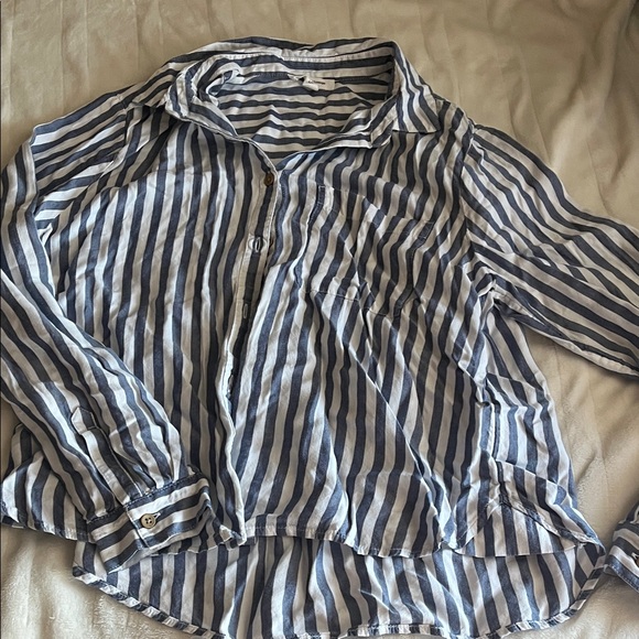 beachlunchlounge Tops - Beachlunchlounge Navy and White Striped Top